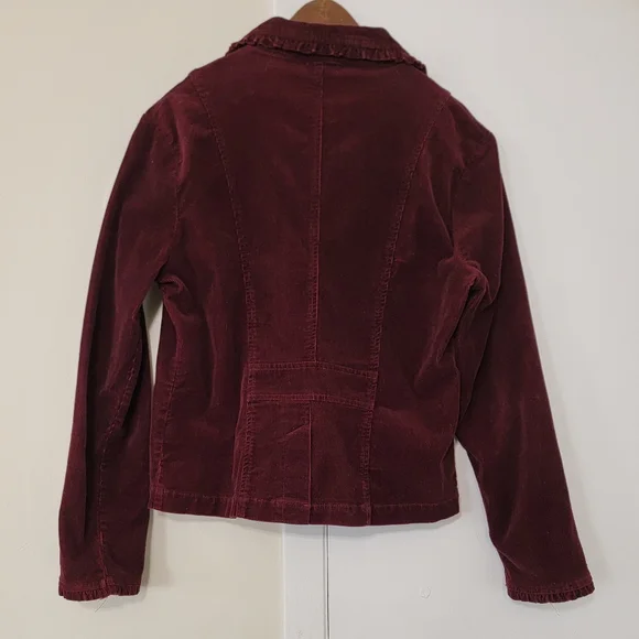 Sashimi Corduroy Jacket Button Maroon Dark Wine Red Burgundy Y2K 2000 - Picture 2 of 7